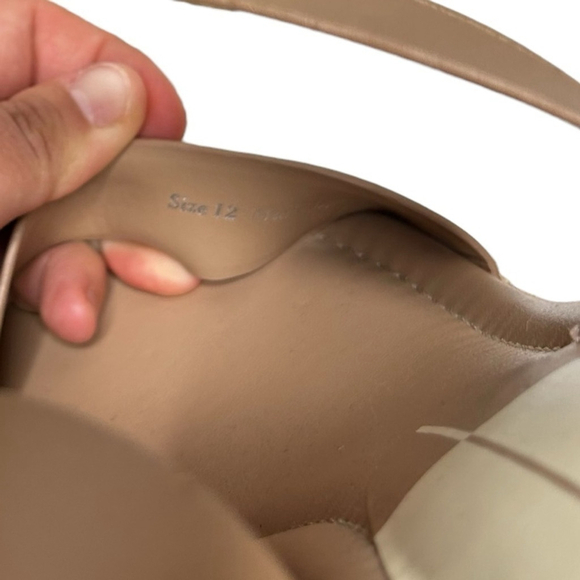 Dolce Vita Aldona Wedges Cafe Leather Tan Raffia Sandal Women’s Size 12 - Picture 13 of 14